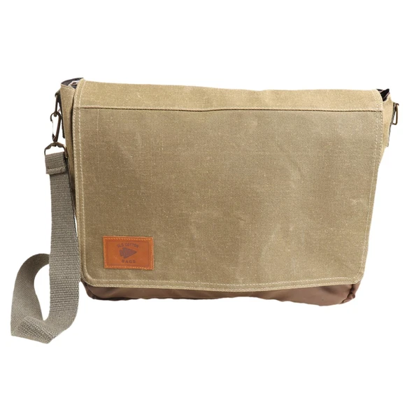 OLD COTTON CARGO 7171 UNISEX SU GEÇİRMEZ LEPTOP OMUZ ÇANTASI CAMEL - 2