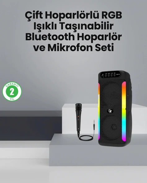 Taşınabilir Şarjlı Hoparlör USB, SD Kart, AUX Girişli ürün görseli 1