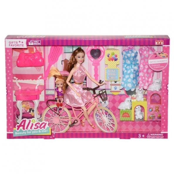 Bisikletli Barbie Bebek Seti 2550