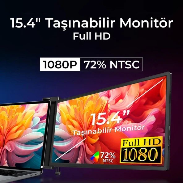 NPO NPM FHD 1080p IPS Type-C Taşınabilir Dizüstü Monitör Çoklayıcı Notebook Monitör - 5