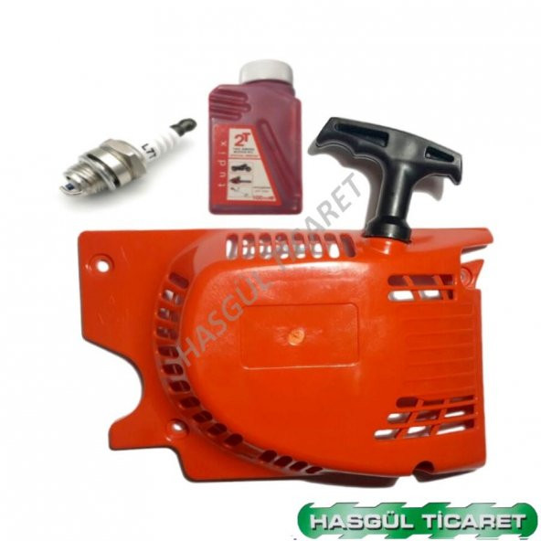 Hsgl Motorlu Testere Starter Normal Sıngle  Buji 100ml 2T Yağ set - Resim 5