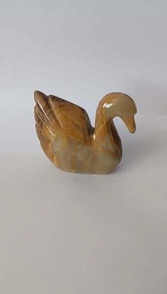 Ördek Oniks Taşı Biblo Mermer Onix Ev Ofis Dekor Masa Süsü