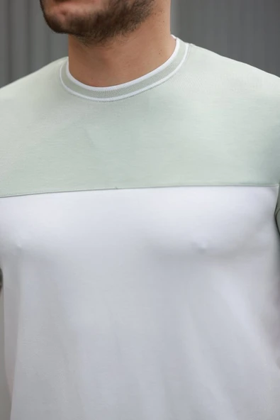 Erkek Parçalı Renk Kısa Kollu Tişört - Resim 3