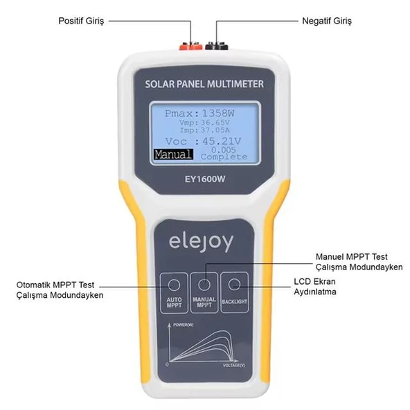 Powermaster PM-26939 1600 Watt Fotovoltaik MPPT Solar Panel Voltaj Multimetre 12-60V - Resim 5