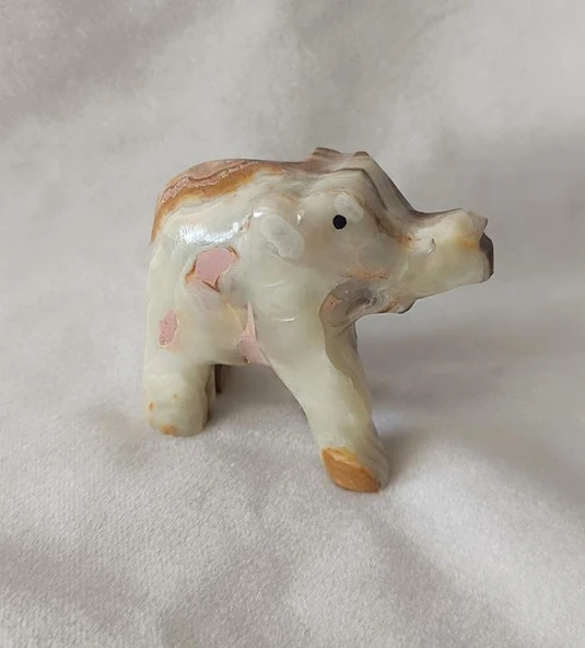 Fil Oniks Taşı Biblo Mermer Onix Ev Ofis Dekor Masa Süsü ürün görseli