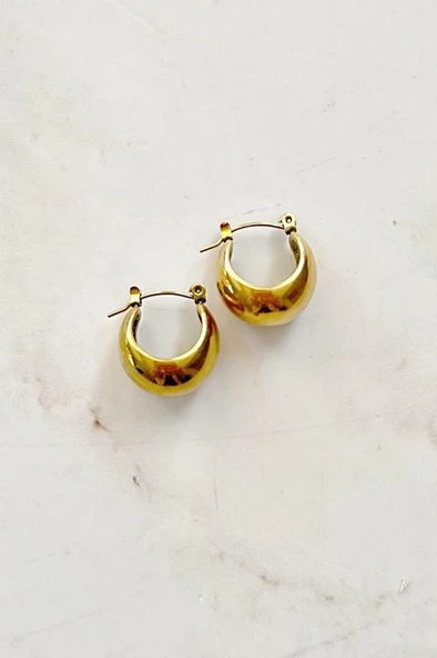 Gold Çelik Halka Küpe