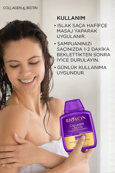 Bioxcin Collagen & Biotin Ekstra Hacim & Dolgunlaştırıcı Şampuan 300 Ml - 2 Li Avantaj Seti - Resim 8