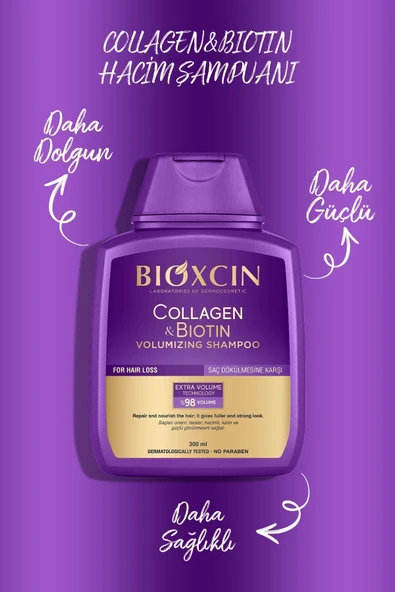 Bioxcin Collagen & Biotin Ekstra Hacim & Dolgunlaştırıcı Şampuan 300 Ml - 2 Li Avantaj Seti - Resim 5