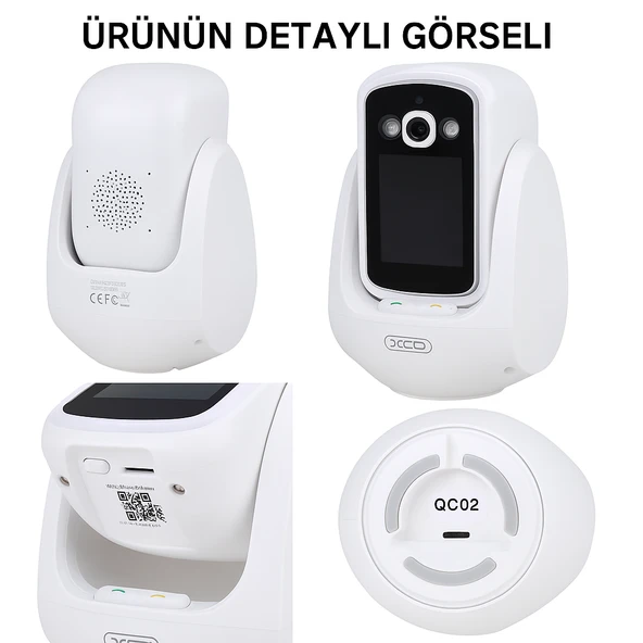 HD Akıllı Kamera Wi-Fi Destekli, Görüntülü Konuşma Destekli , Gece Görüşü, İnsan Takibi CR08 - 5