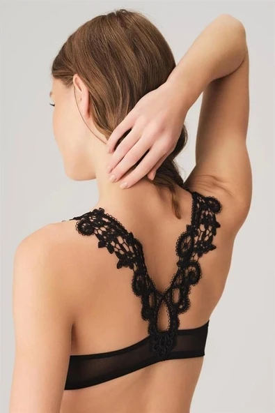 Amora Secret Balenli Destekli Dolgulu Sırt Detaylı Dantelli Sütyen ve String Takım - Resim 3