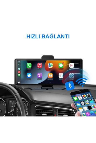 Navigold Yeni model Kablosuz Carplay Android Auto tak çalıştır 10.2 İnç Çift Kameralı kayıt yapar Multimedya - 5