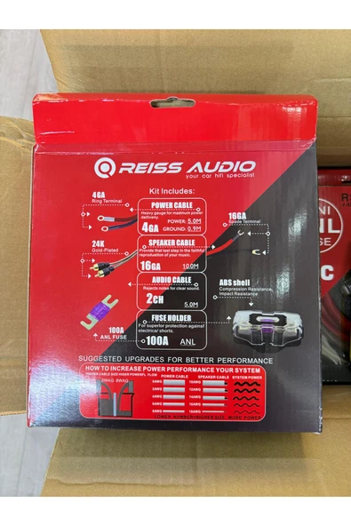 Reiss Audio Rs-awg47 4ga ofc profesyonel %100bakır amfi kablo seti set kablosu 2025 yeni seri - 2