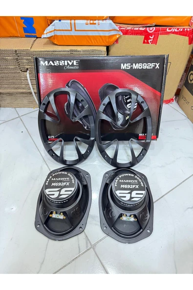 Massive Ms-M692FX Deprem Serisi Oval 6x9 Oto Midrange Hoparlör Çifti 600W-240W Rms kapaklı aksar - 2
