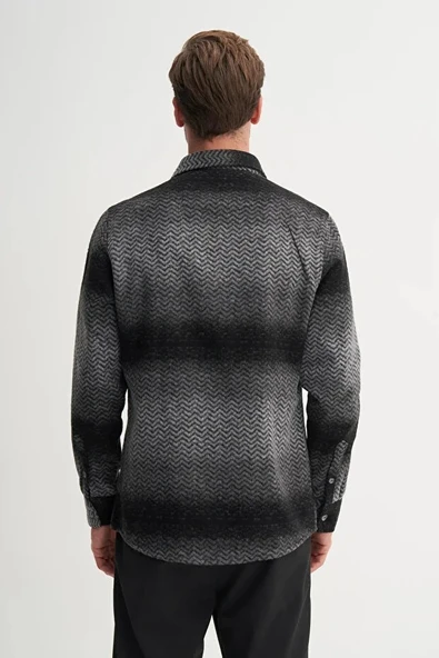 Cazador Regular Fit Cepli Oduncu Desenli Vintage Gömlek-23005 - Resim 3