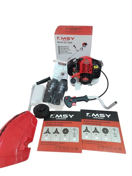 MSY professional 8526 Benzinli Yan Tırpan Çim Ot Çalı Biçme - Resim 2