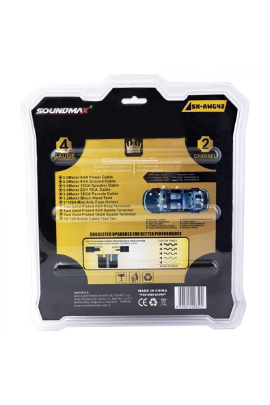 Soundmax REİS SOUNDMAX 4 GA AMFİ KABLO SETİ - 2