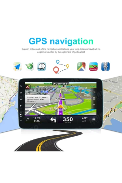 Navigold Vw 9'' inch 4/64gb Volkswagen-Seat-Skoda andriod car playli oto multimedya kamera hediye - 7