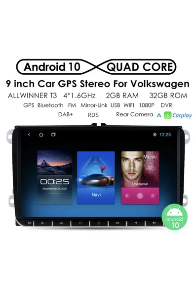 Navigold Vw 9'' Inch 4/64gb Volkswagen-seat-skoda Android Car Playli Oto Multimedya - 6
