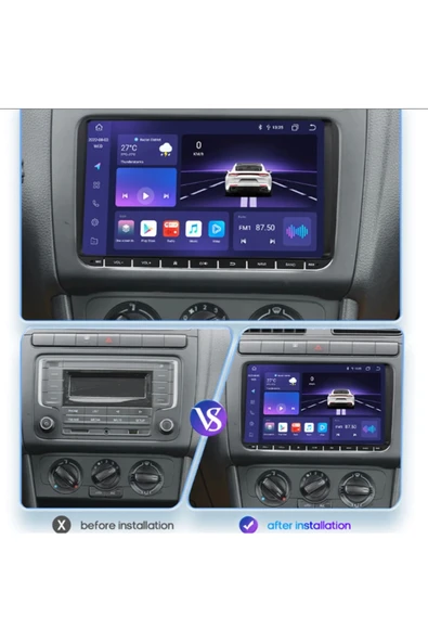 Navigold Vw 9'' inch 4/64gb Volkswagen-Seat-Skoda andriod car playli oto multimedya kamera hediye - 5