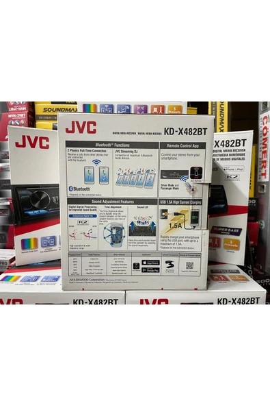 JVC KD-X482BT OTO TEYP BLUETOOTH 3 AMFİ RENK DEĞİŞTİREN K2 TEKNOLEJİ 13 BAND EQUALİZER - 5