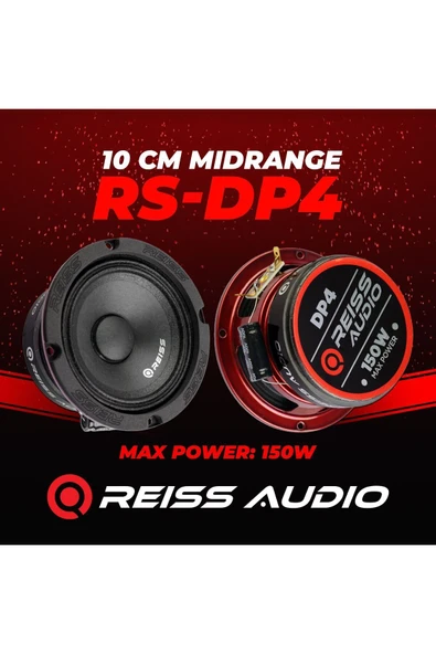 Reiss Rs-dp4 10 Cm Profesyonel Oto Midrange Hoparlör Takımı Çifti 300wat 150rms