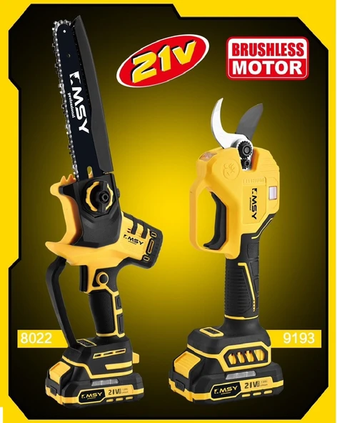 MSY professional MSY KÖMÜRSÜZ PROF BUDAMA SETİ  Şarjlı Bahçe Aletleri  Kömürsüz Taşınabilir ürün görseli