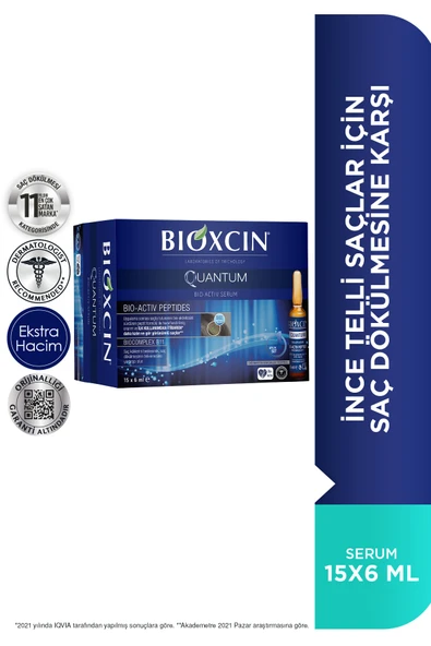 Bioxcin Quantum Ekstra Hacim & Bakım Serumu 15x6 Ml - Ince Telli Dökülen Saçlar Için - Resim 2