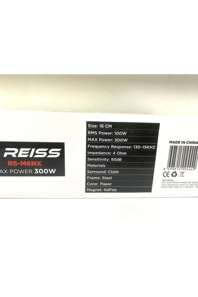 REISS AUDIO AUDİO RS-M6NX 300 WATT 100 RMS 16 CM NEODYUM MİDRANGE - 6