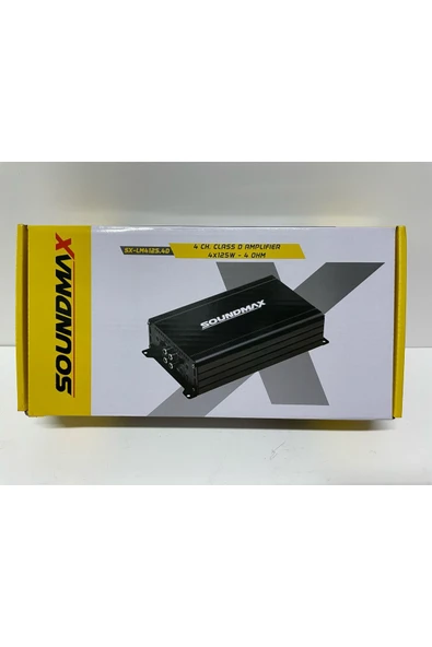 Soundmax SX-LM4125.4D 4 KANAL CLASS D AMFİ 4 OHM 4X125 WATT RMS POWER SİYAH RENK - 8