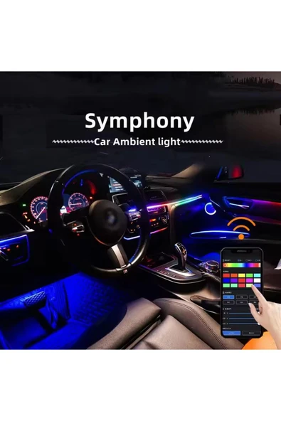 newfron Audio newfron nf-led64 araç içi 64renk ambiyans aydınlatma telefondan kontrol kayarlı led - 2