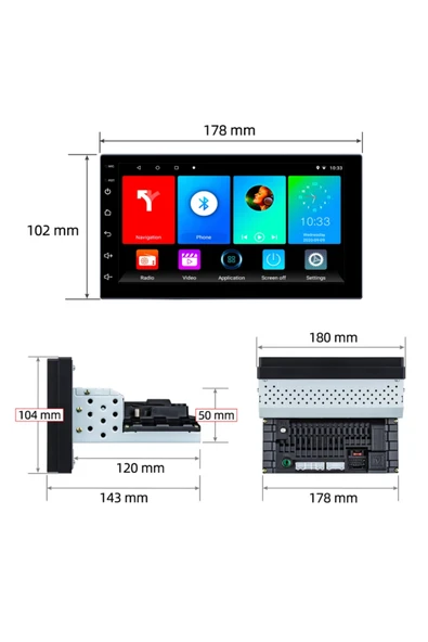 Navigold KL-938 gb Ram 64gb Hafıza ince kasaAndroid Multimedya Car Playli Double Teyp 7inç Youtube Navi - 4