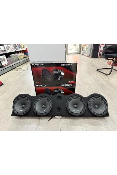 Massive MS-M82FX ÜNİVERSAL DİK CADDE TİPİ PANDİZOTLU TANESİ 400W-150W RMS 20CM 2TK OTO MİDRANGE HOPARLÖR - 1
