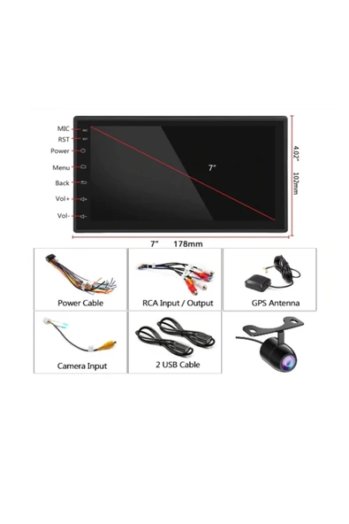 Navigold NGS-720 2/32gb Android ince ayarlanabilir kasa 7inç Oto Araba Multimedya Teyp Car Playli-usb-wifi - 4