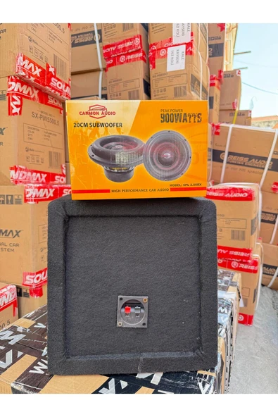 Carmon Audio Spl 2.00bx Yer Kaplamaz Mini Kabinli 900Wat 300W Rms 20 Cm Subwoofer minik dev Bas - Resim 2