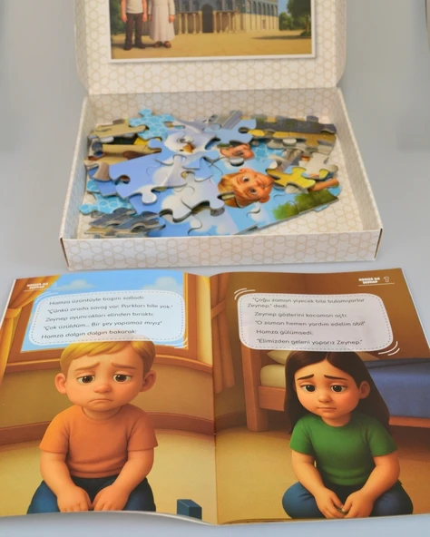 Mescid-i Aksa 54 Parça Çocuk Puzzle – Hikâye Kitabı ve Boyama Kitabı Hediyeli, Özel Kutulu - 5