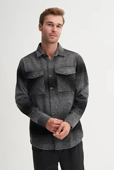 Cazador Regular Fit Cepli Oduncu Desenli Vintage Gömlek-23005 - Resim 2