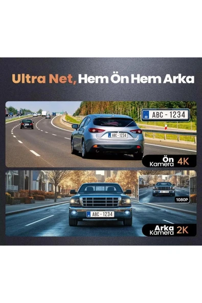 Navigold X4 2 Kameralı Ekranlı Wifi Araç Dvr Kamera 512gb Destekli G Sensör Telefondan İzleme 2k Hd - 5