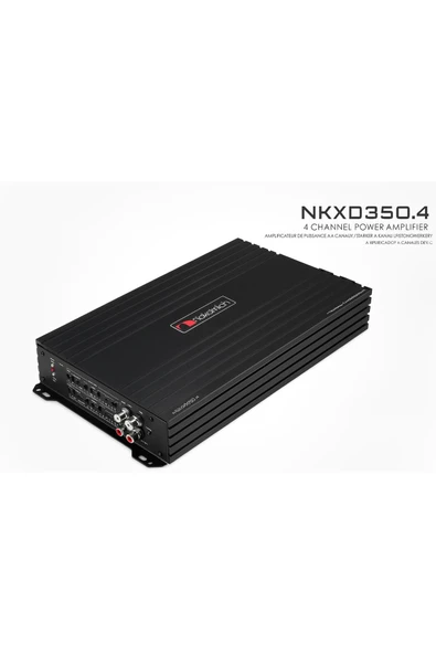 NAKAMICHI NKXD350.4 4kanal Profesyonel Oto Amfi Uyumlu 4 Ohm 4x350w Rms Anfi bas kontrollü