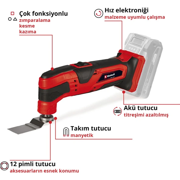 Einhell TC-MG 18 Li - Solo, Akülü Raspalama Makinesi - Resim 3