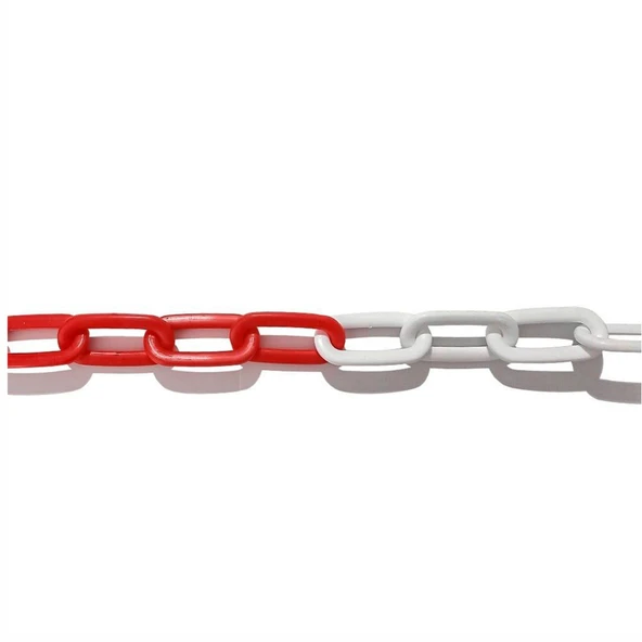 Plastik Zincir 15 Mt Uyarı Yönlendirme Kırmızı Beyaz Dayanık Güvenlik İşaretleme Sınır Belirleme - Resim 7