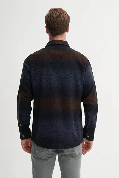 Cazador Regular Fit Cepli Oduncu Desenli Vintage Gömlek-23005 - Resim 3