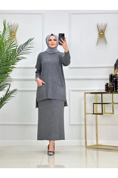 Kadın Tesettür Takım, 2'li Etek&Tunik - 7