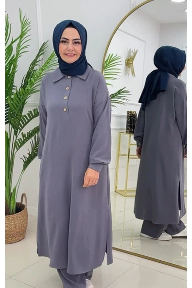 2'Lİ Tesettür Pantolon Elbise Takımı - 9