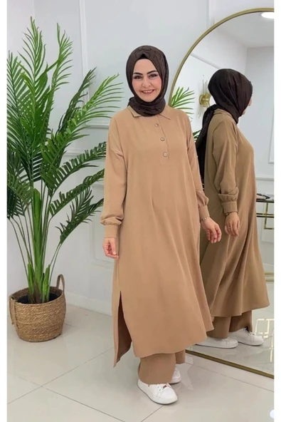 2'Lİ Tesettür Pantolon Elbise Takımı - 7