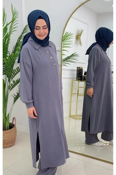 2'Lİ Tesettür Pantolon Elbise Takımı - 11