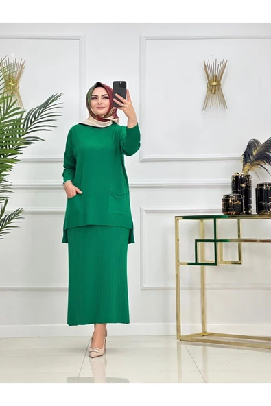 Kadın Tesettür Takım, 2'li Etek&Tunik - 6