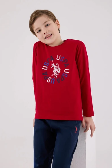 U.s. Polo Assn Uzun Kol Pijama Takım Us2214-4 Kırmızı - 3