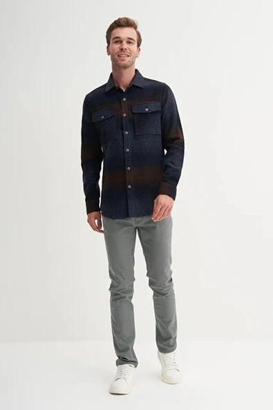 Cazador Regular Fit Cepli Oduncu Desenli Vintage Gömlek-23005 ürün görseli