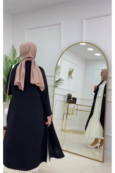 Tesettür Kap Önü Açık Ceket Yaka Detaylı - Resim 2