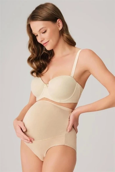 Pamuk ve Modal Kumaş Yüksek Bel Ten Hamile Külodu ürün görseli